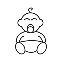 Baby icon flat line symbol set.
