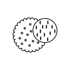 Biscuit icon flat line symbol set.