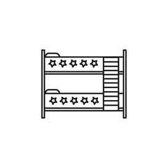 Bunk bed icon flat line symbol set.