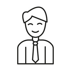 Business man icon flat line symbol set.
