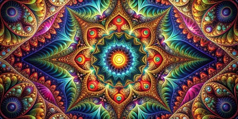 Abstract Fractal Background Design with Vibrant Colors and Intricate Patterns for Modern Digital Art and Wallpaper