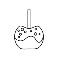 Caramelized apple icon flat line symbol set.