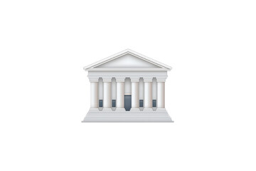 Obraz premium Elegant classical building with columns and pediment, isolated on white background. isolated on transparent background.