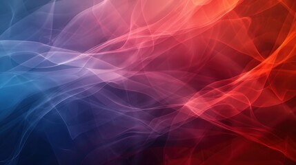 Abstract smoke waves in blue and red colors. Digital art background. Artistic concept for design and print