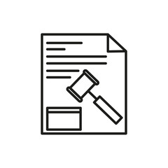 Court file icon flat line symbol set.