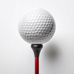 golf ball on tee on a white background