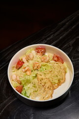 Delicious Fresh Shrimp Salad Featuring Crisp Vegetables and Tasty Cheddar for a Gourmet Experience