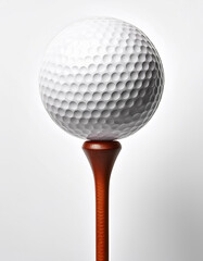 golf ball on tee on a white background