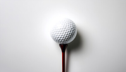 golf ball on tee on a white background
