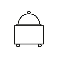 Food plattering service icon flat line symbol set.