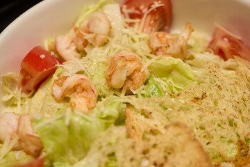 Delicious Fresh Shrimp Salad Featuring Crisp Vegetables and Tasty Cheddar for a Gourmet Experience