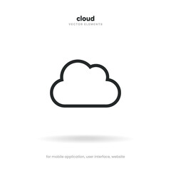 Cloud icon illustrations. Vector cartoon clouds in flat design. Clouds symbol