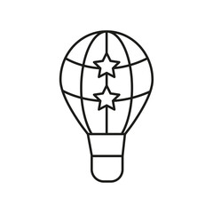 hot air balloon icon flat line symbol set.