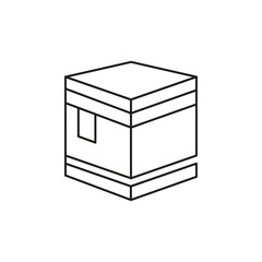 Kaaba icon flat line symbol set.