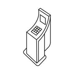 Kiosk icon flat line symbol set.