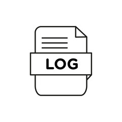 log file icon flat line symbol set.