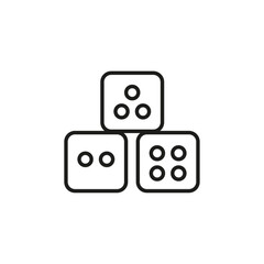 Ludo dice icon flat line symbol set.