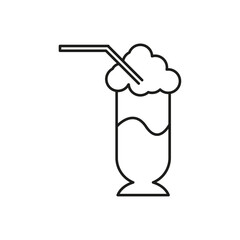 milk shake icon flat line symbol set.