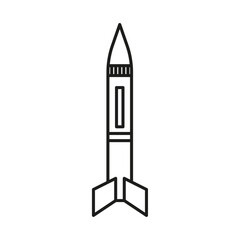 Missile icon flat line symbol set.