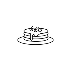 Pancake icon flat line symbol set.