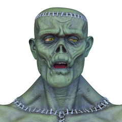 男性モンスターの顔　3DCGレンダリング