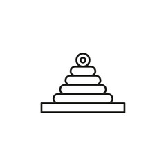 Pyramid toy icon flat line symbol set.