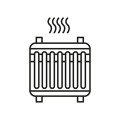 Radiator icon flat line symbol set.