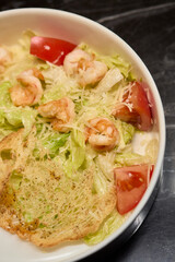 Delicious Fresh Shrimp Salad Featuring Crisp Vegetables and Tasty Cheddar for a Gourmet Experience
