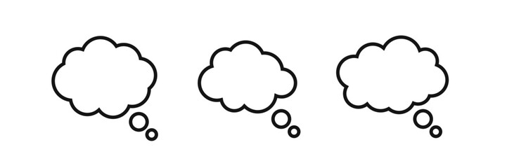 White blank speech bubbles, speak balloon, thinking balloon, chatting box, message box set on colorful background for UI website mobile app