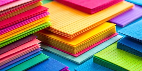 Macro Photography of Colorful Note Paper and Sticky Note Vector Set for Creative Projects, Stationery Design, Office Supplies, and Organizational Tools