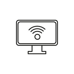 smart Television icon flat line symbol set.