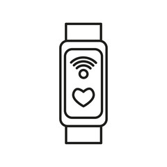 Smartband icon flat line symbol set.