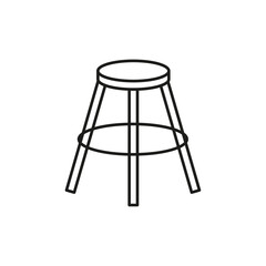 Stool icon flat line symbol set.