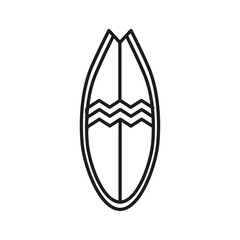 Surfboard icon flat line symbol set.