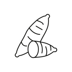 Sweet potato icon flat line symbol set.