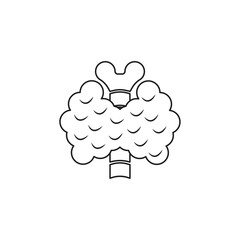 THYROID GLAND ICON flat line symbol set.