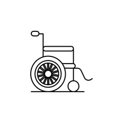 wheel chair icon flat line symbol set.