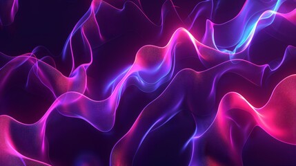 Obraz premium Abstract neon glowing wavy lines flowing on dark background, abstract background