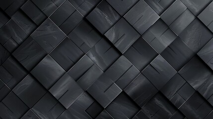 Black stone tiles forming a seamless geometric pattern, ideal for a modern and elegant background