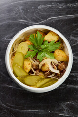 A Delicious and Colorful Vegetable Salad Created with Fresh Herbs and Spices for Flavor