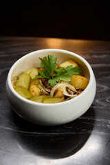 A Delicious and Colorful Vegetable Salad Created with Fresh Herbs and Spices for Flavor