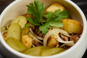 A Delicious and Colorful Vegetable Salad Created with Fresh Herbs and Spices for Flavor