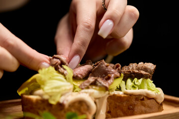 Enjoy a delicious gourmet sandwich made with the freshest ingredients, perfect for food lovers