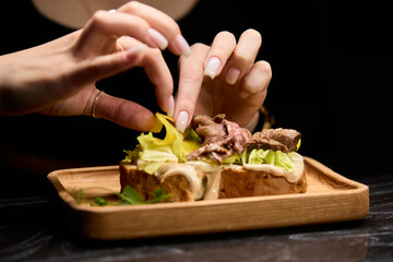 Enjoy a delicious gourmet sandwich made with the freshest ingredients, perfect for food lovers