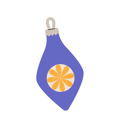 Decorative blue ornament with orange circular design for festive celebrations