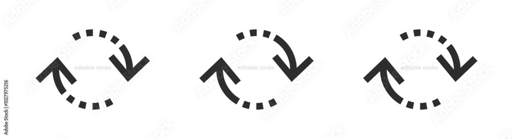 Poster Refresh icon vector. recycle vector icon symbol. Repeat and reload icons set and arrow rotation circle. Sync icon symbol convert button sign. editable stroke