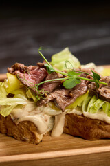 Enjoy a delicious gourmet sandwich made with the freshest ingredients, perfect for food lovers