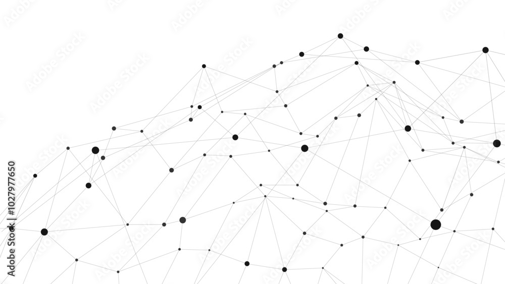 Poster Technology abstract background. Abstract Plexus mesh geometric background. Triangles connected by lines. Minimalist mesh backdrop. Abstract polygonal shape.