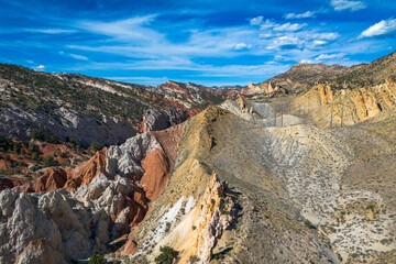 Aerial Views of the Cockscomb Along the Cottonwood Canyon road in Southern Utah, America, USA.