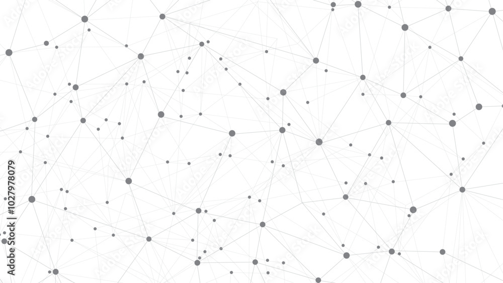 Poster Technology abstract background. Abstract Plexus mesh geometric background. Circles connected by lines. Minimalist mesh backdrop. Abstract polygonal shape.